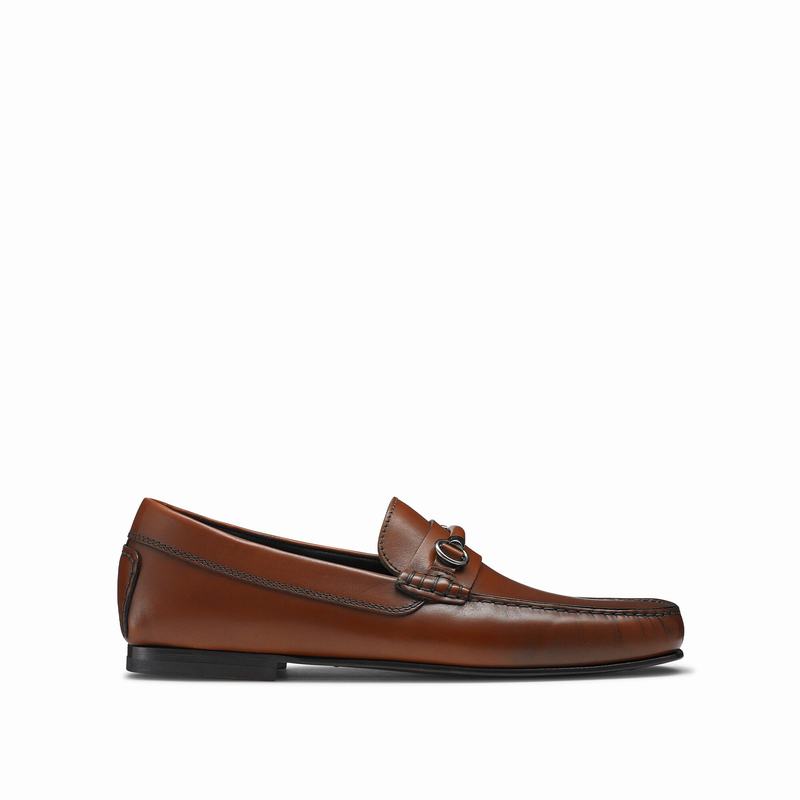 Russell & Bromley Jet Set Slip-On Loafers Mens Brown [MMR839CY]